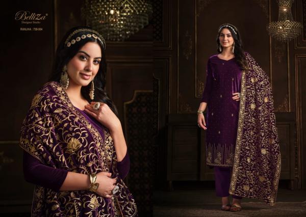 Belliza Ranjha Premium Velvet Designer Wear Winter Collection 